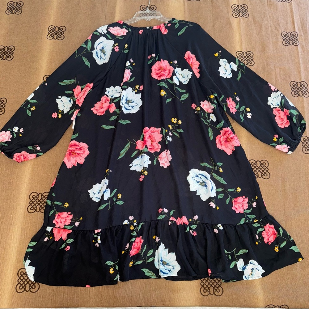 Old Navy NWT! V302842 Long Sleeve Versatile Dress In Black Floral Size XXL - Picture 11 of 16
